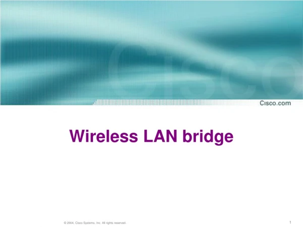 Wireless LAN bridge