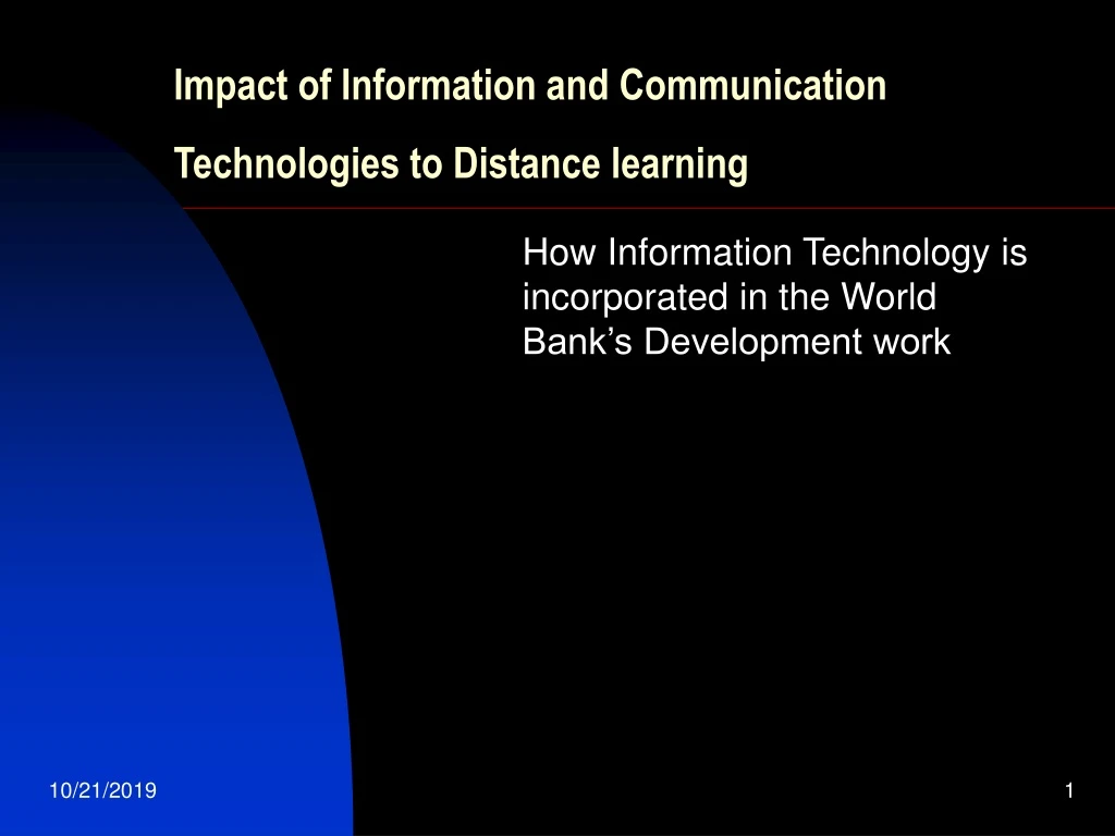 impact of information and communication technologies to distance learning