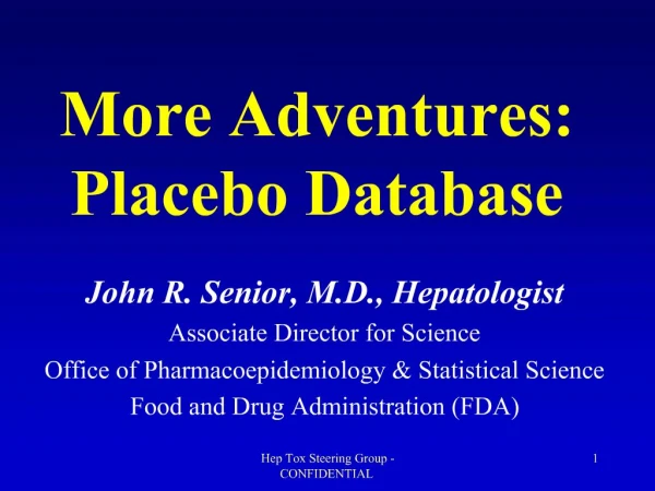 More Adventures: Placebo Database