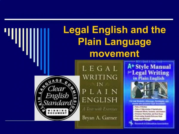 Legal English and the Plain Language movement