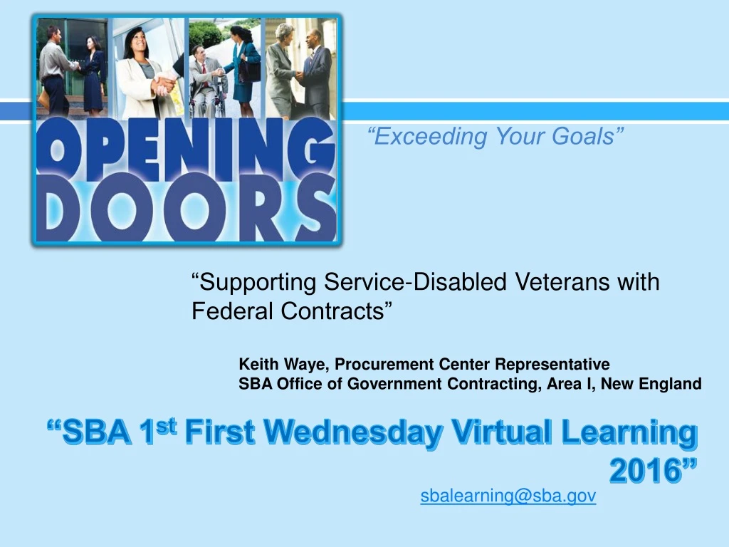 sba 1 st first wednesday virtual learning 2016