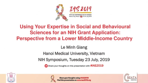 Le Minh Giang Hanoi Medical University, Vietnam NIH Symposium, Tuesday 23 July, 2019