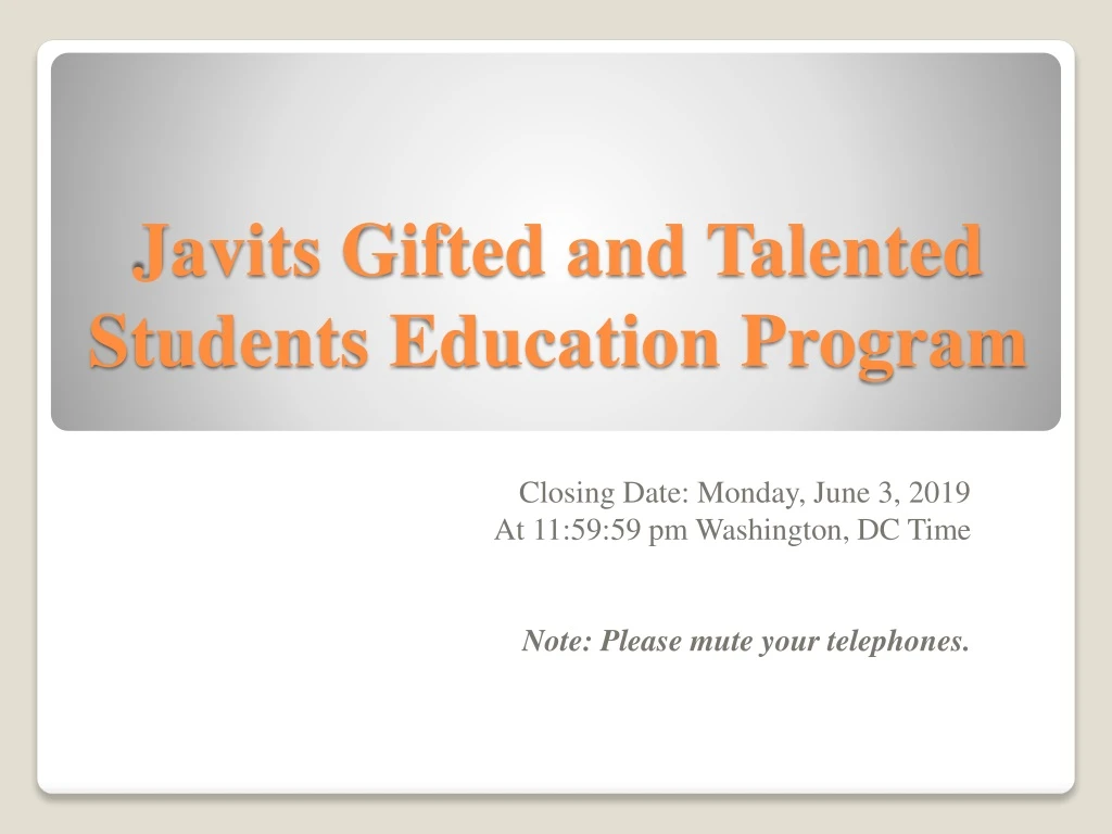 javits gifted and talented students education program