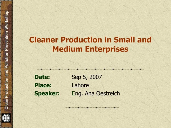Cleaner Production in Small and Medium Enterprises