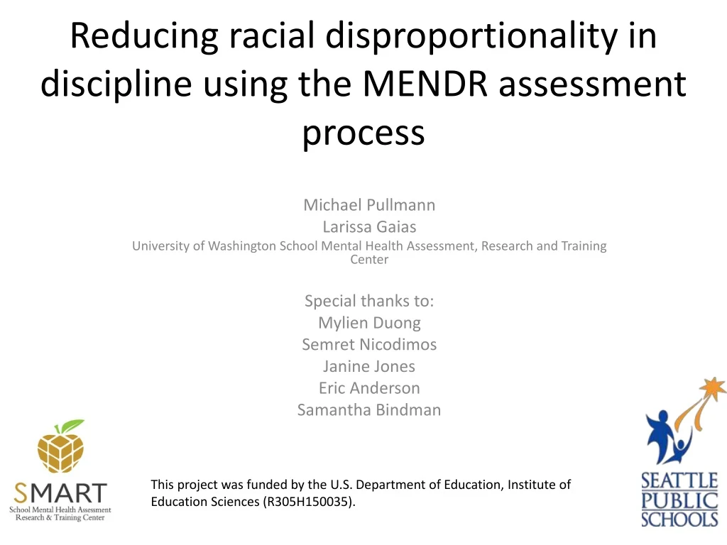 reducing racial disproportionality in discipline using the mendr assessment process