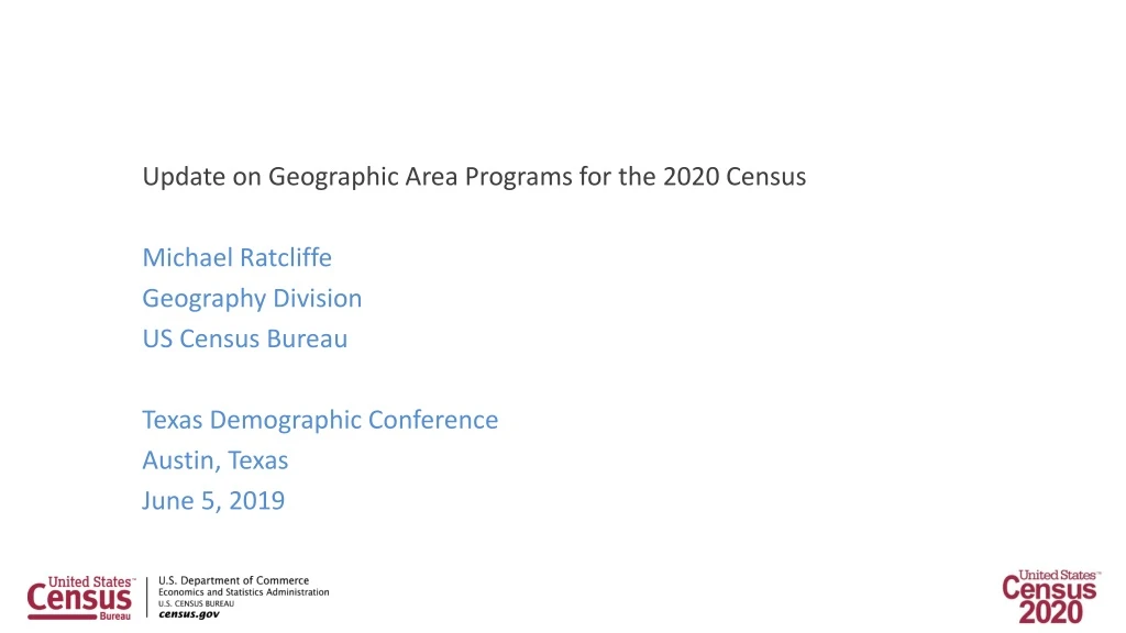 update on geographic area programs for the 2020