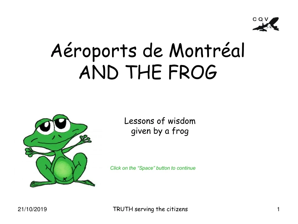 a roports de montr al and the frog