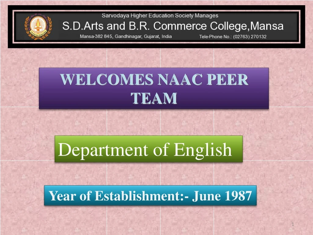 welcomes naac peer team