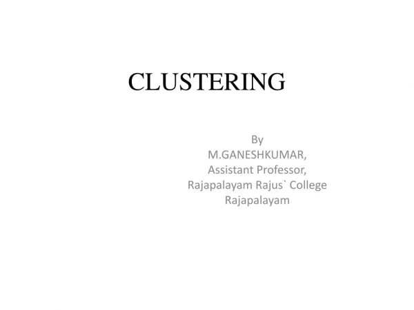 CLUSTERING