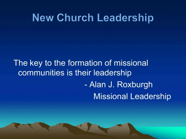 New Church Leadership