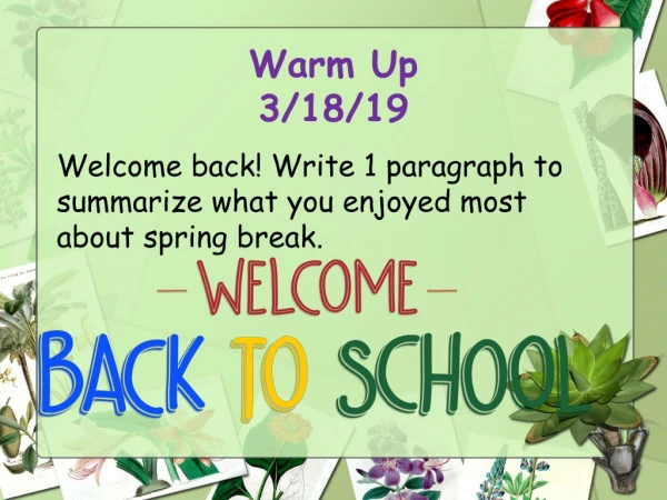 warm up 3 18 19