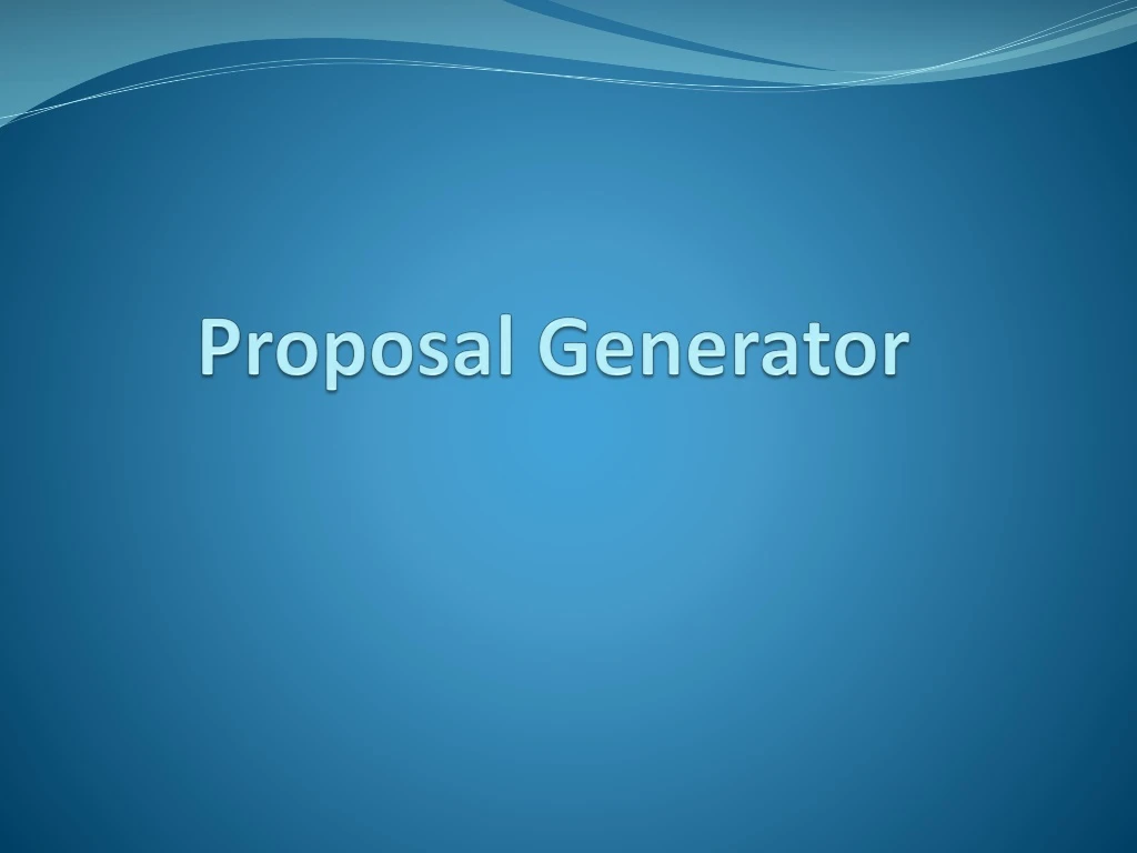 proposal generator