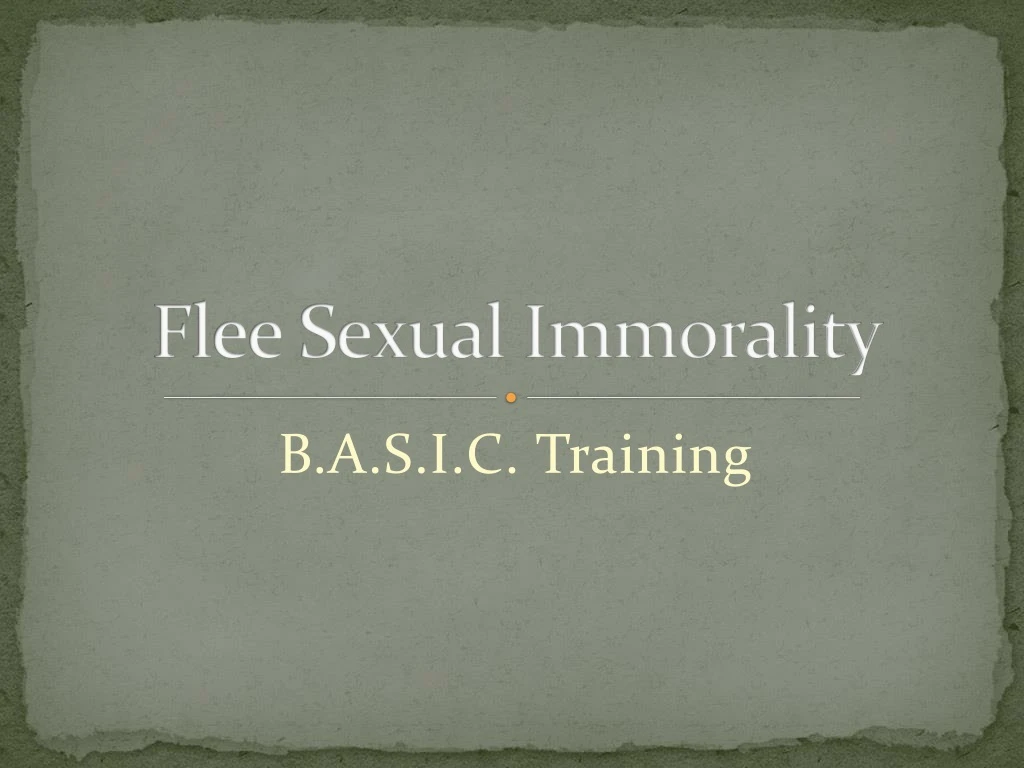 flee sexual immorality