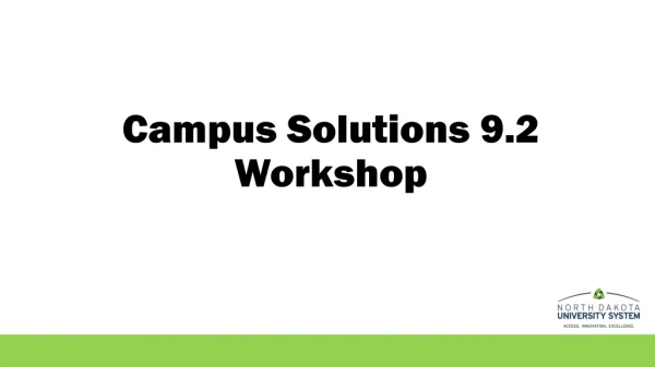 Campus Solutions 9.2 Workshop