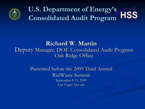 U.S. Department of Energy’s Consolidated Audit Program