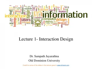 Lecture 1- Interaction Design - slide 1