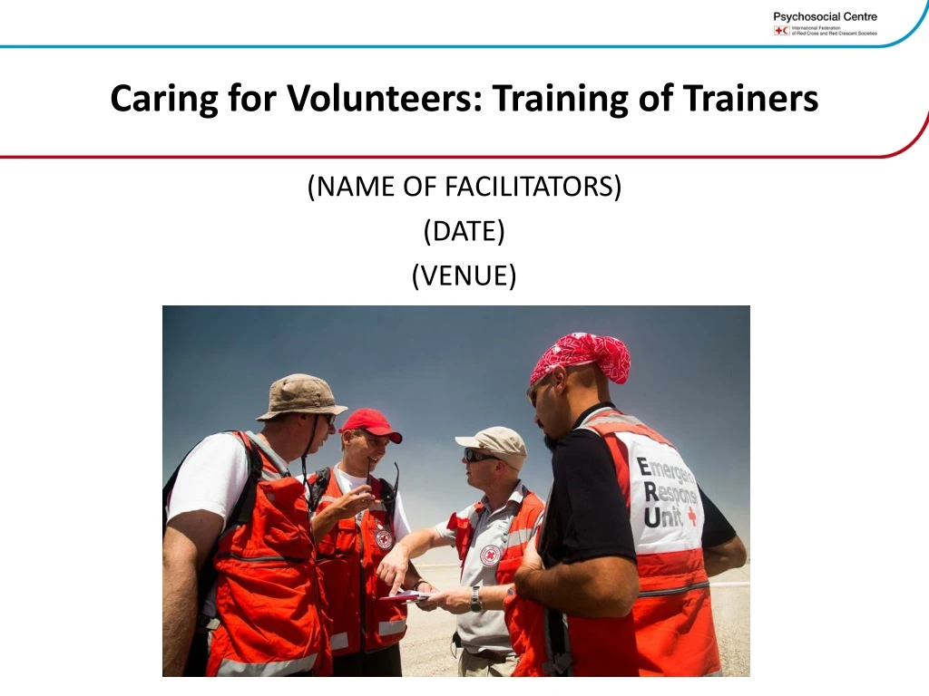 caring for volunteers training of trainers