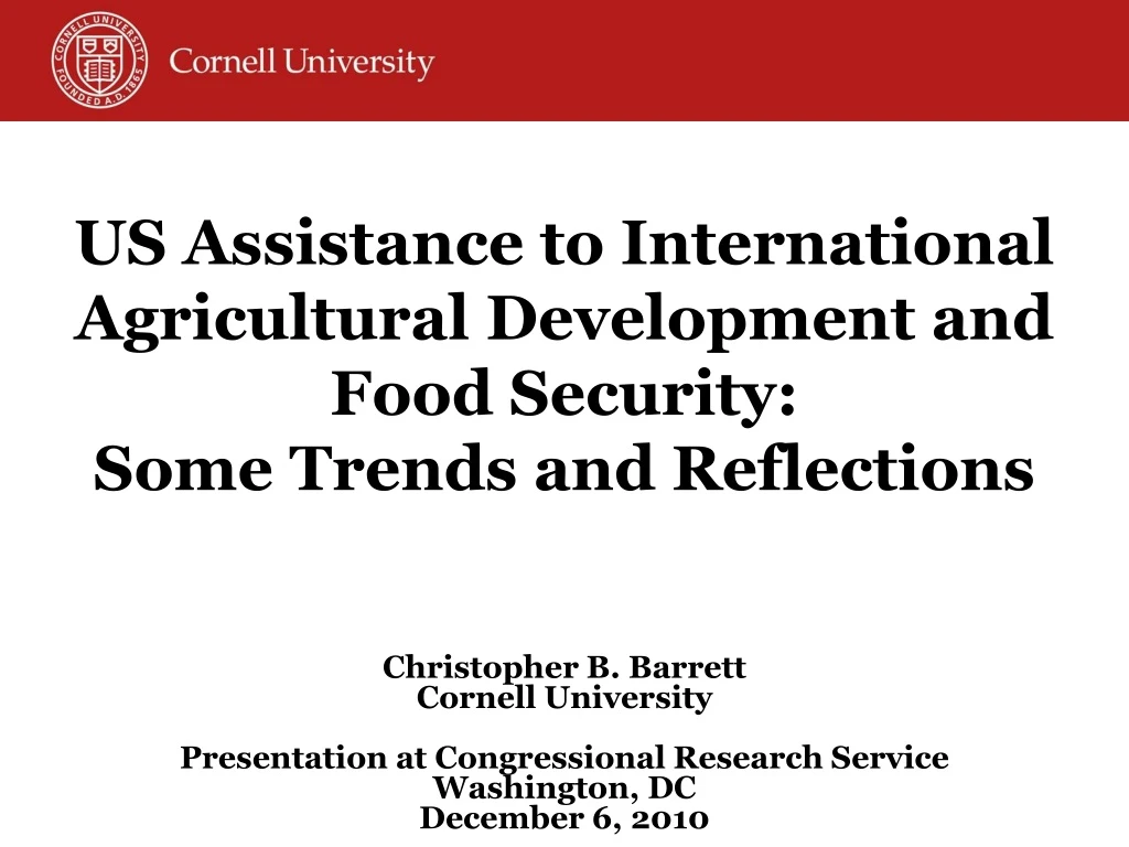 us assistance to international agricultural