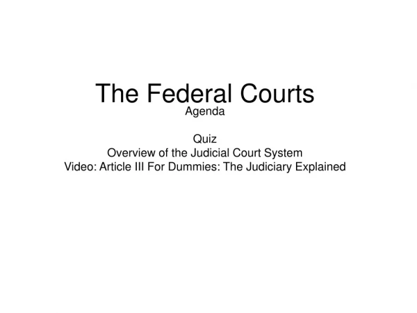 The Federal Courts