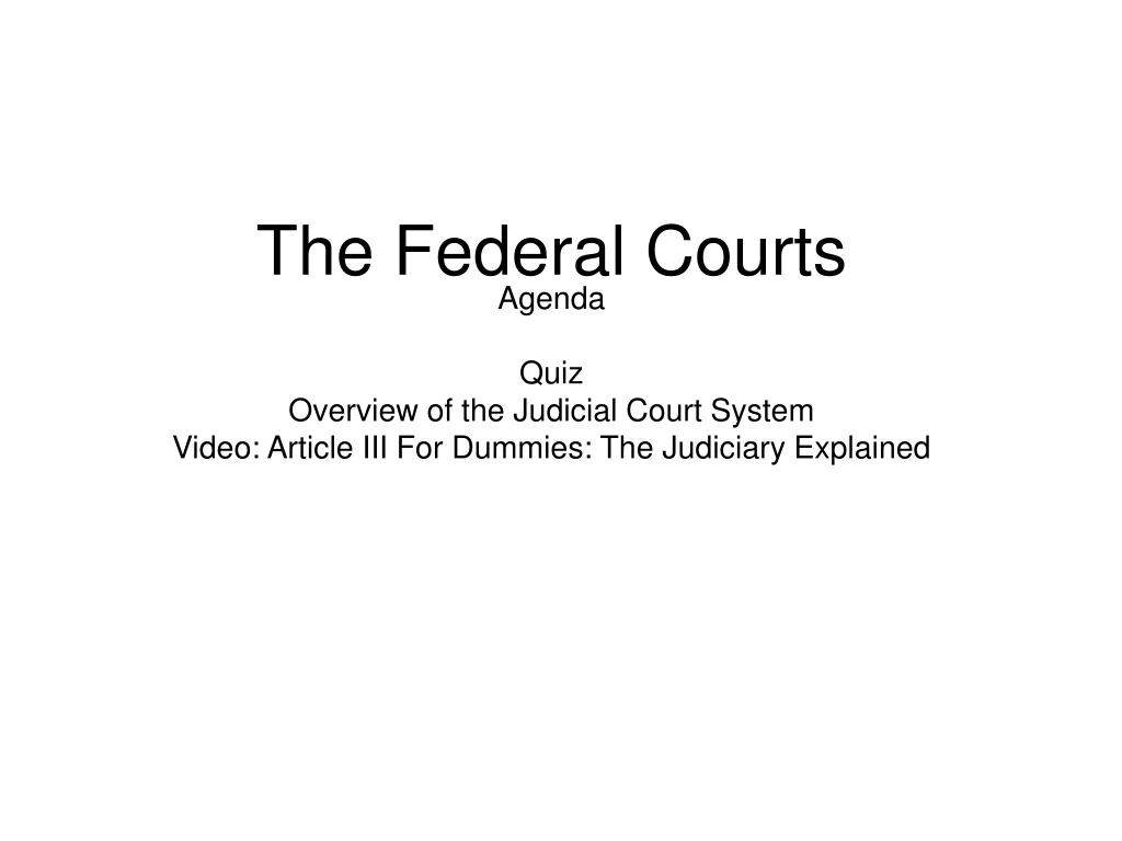 the federal courts