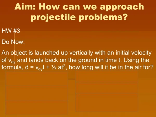 Aim: How can we approach projectile problems