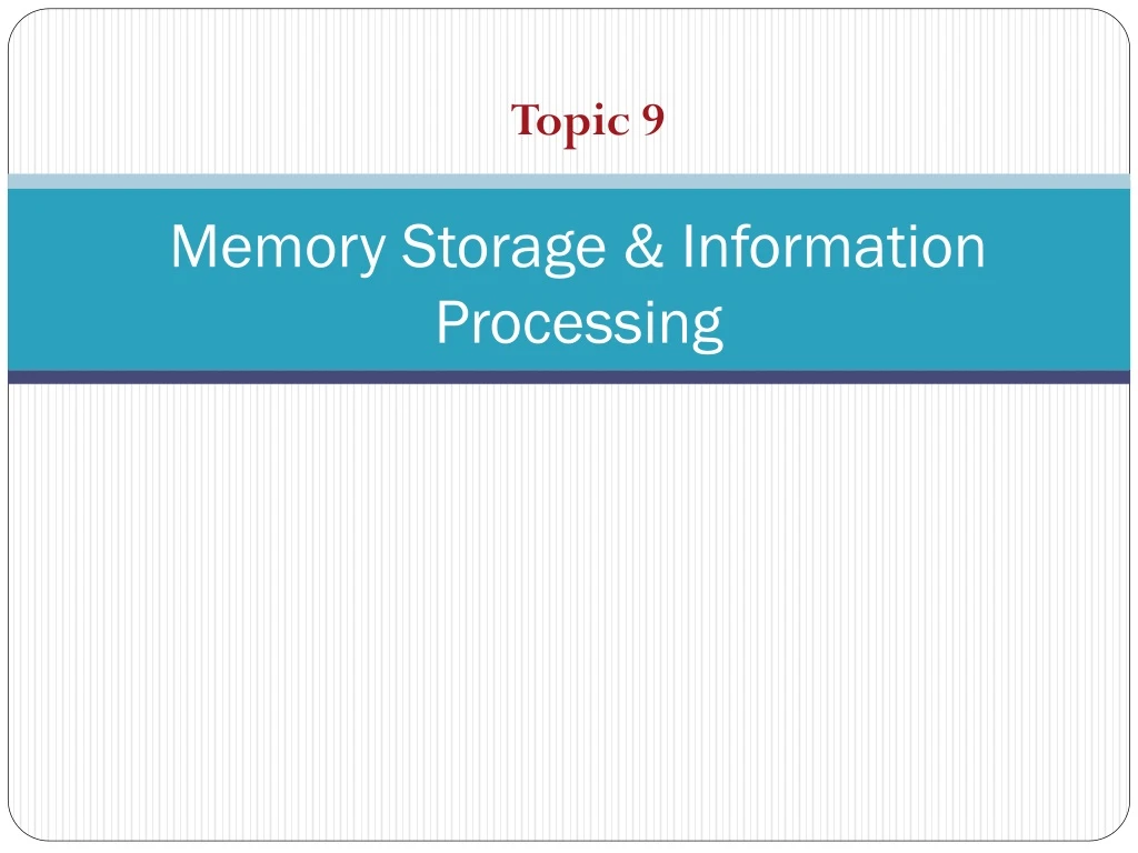 memory storage information processing