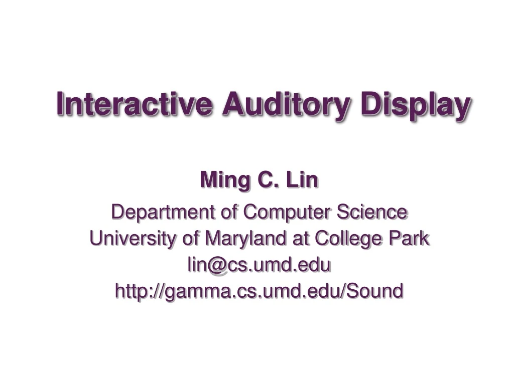interactive auditory display