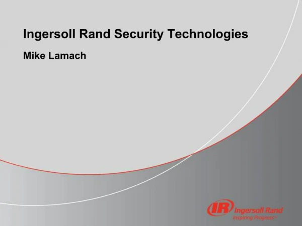 Ingersoll Rand Security Technologies