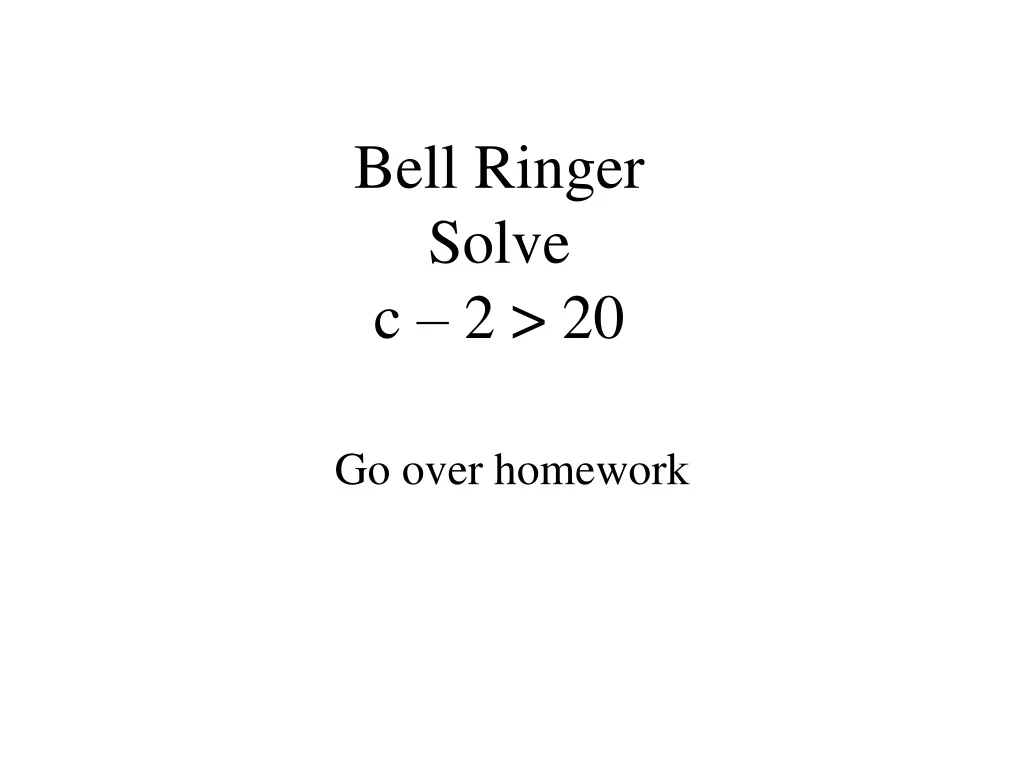 bell ringer solve c 2 20