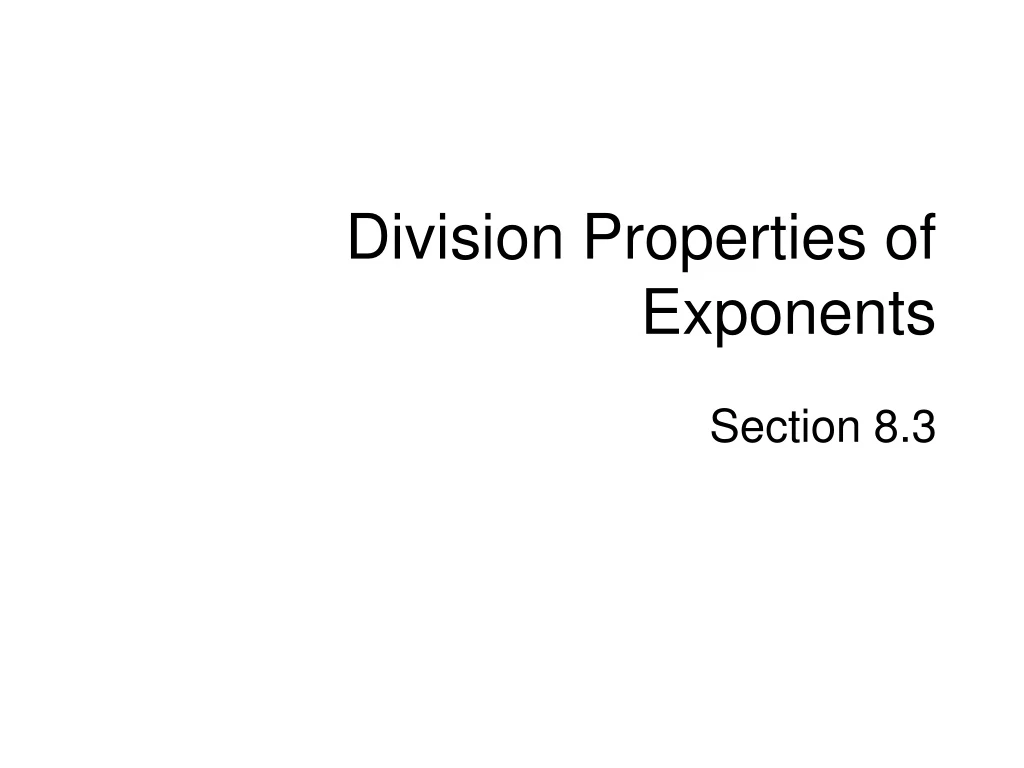 division properties of exponents