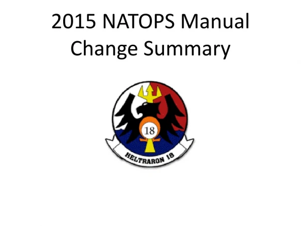 2015 NATOPS Manual Change Summary