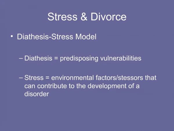 Stress Divorce