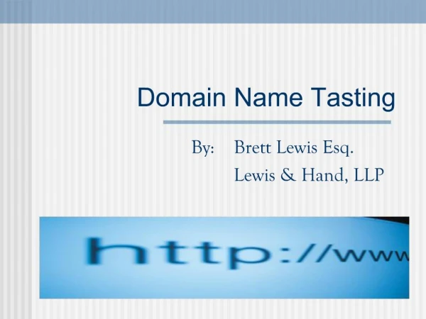 Domain Name Tasting