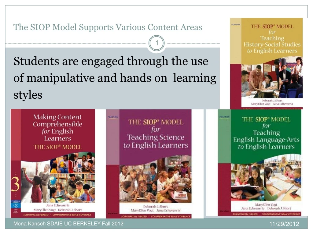 the siop model supports various content areas