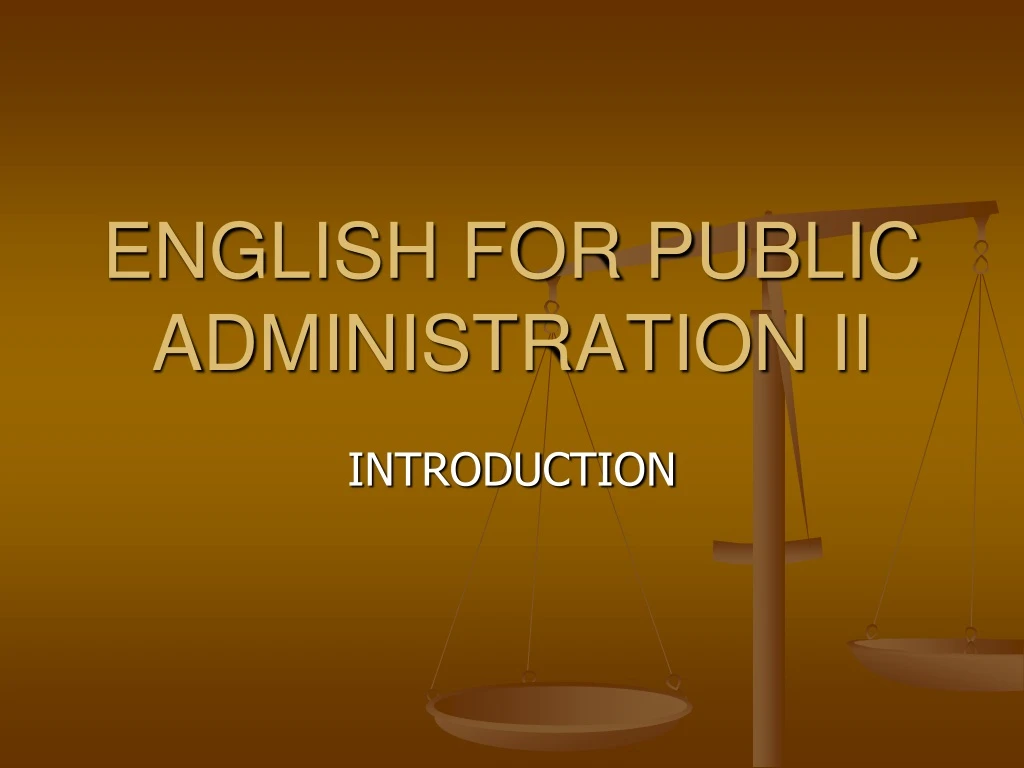 english for public administration ii