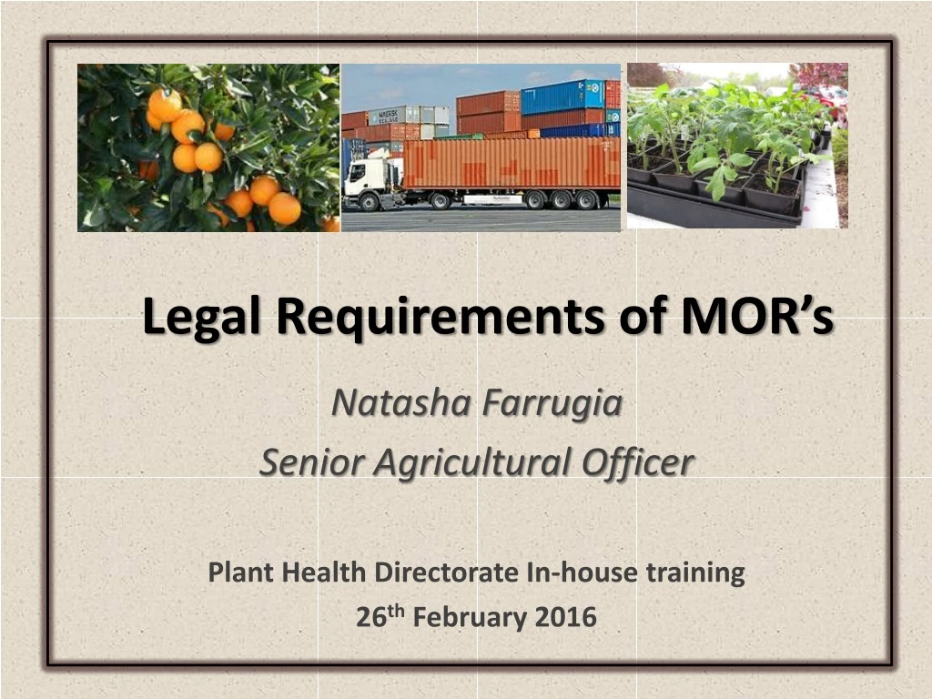 legal requirements of mor s
