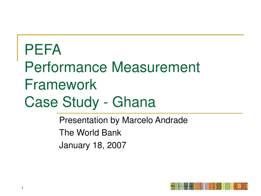 pefa performance measurement framework case study ghana
