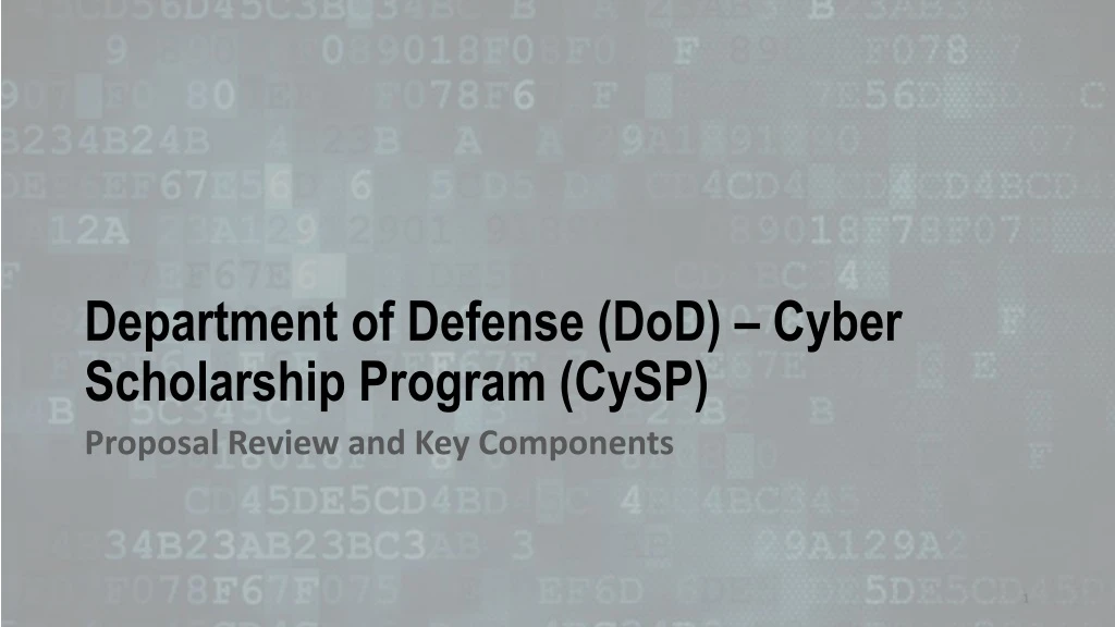 department of defense dod cyber scholarship program cysp