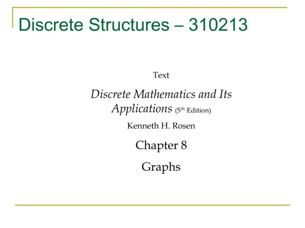 Discrete Structures 310213
