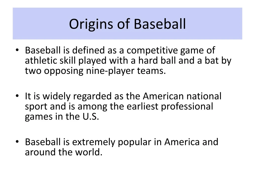 origins of baseball