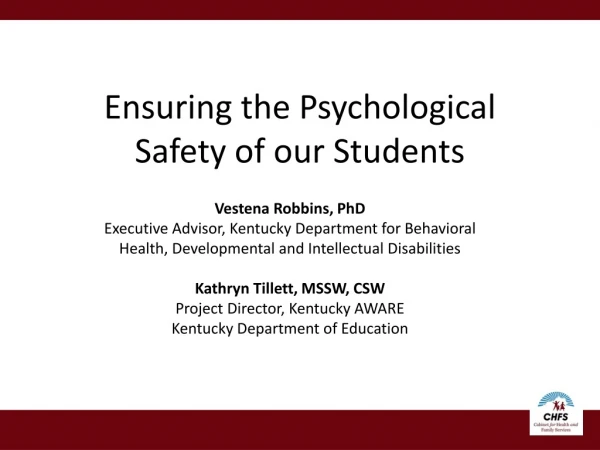 Ensuring the Psychological Safety of our Students