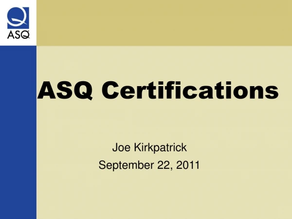 ASQ Certifications