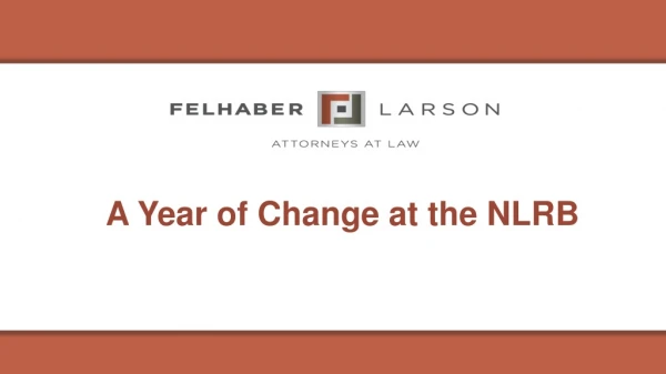 A Year of Change at the NLRB