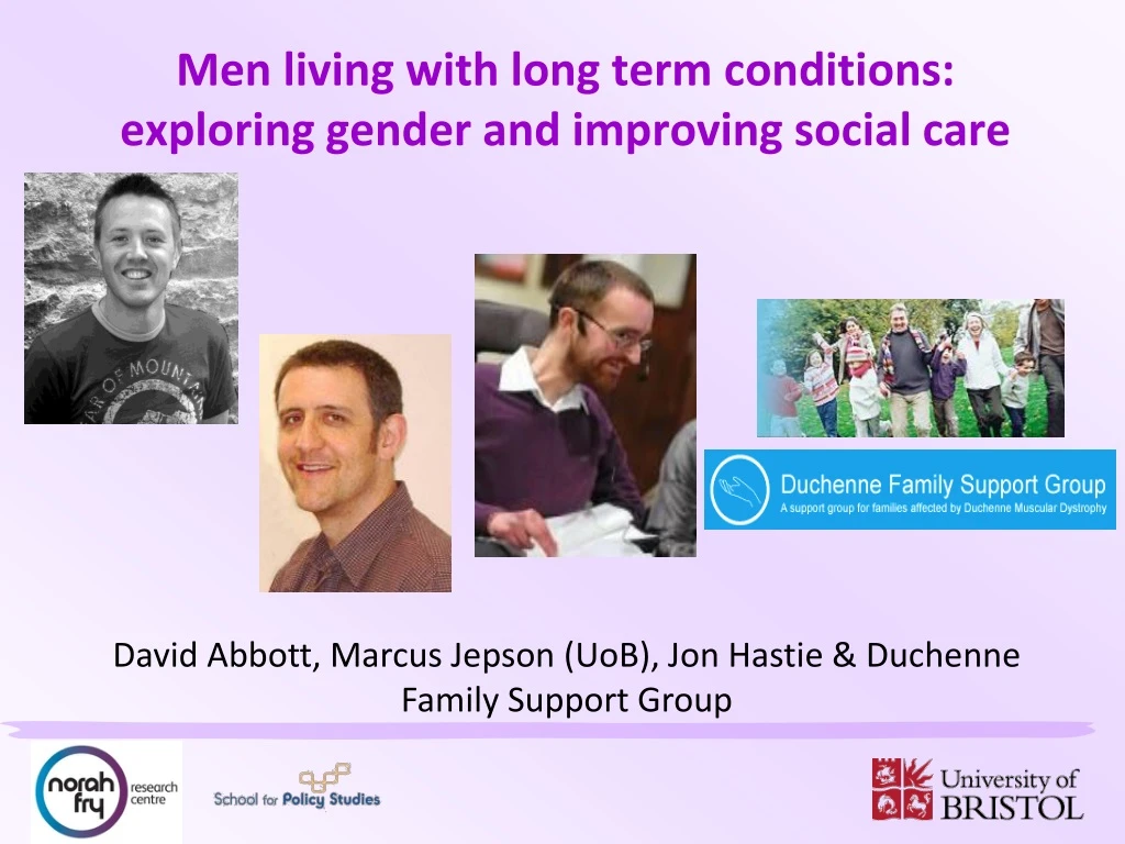 men living with long term conditions exploring gender and improving social care