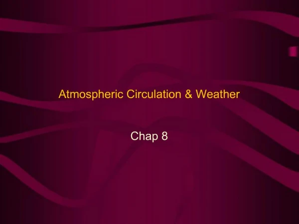 Atmospheric Circulation Weather