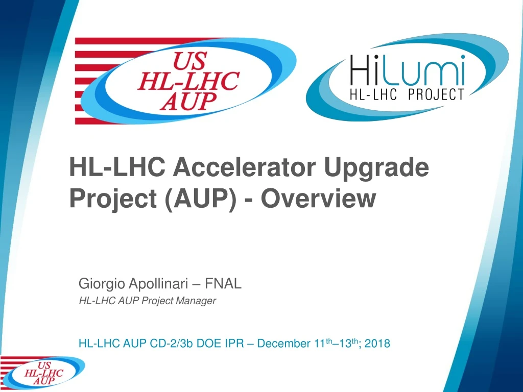 hl lhc accelerator upgrade project aup overview