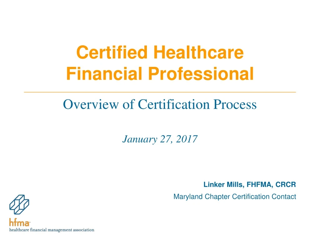 certified healthcare financial professional