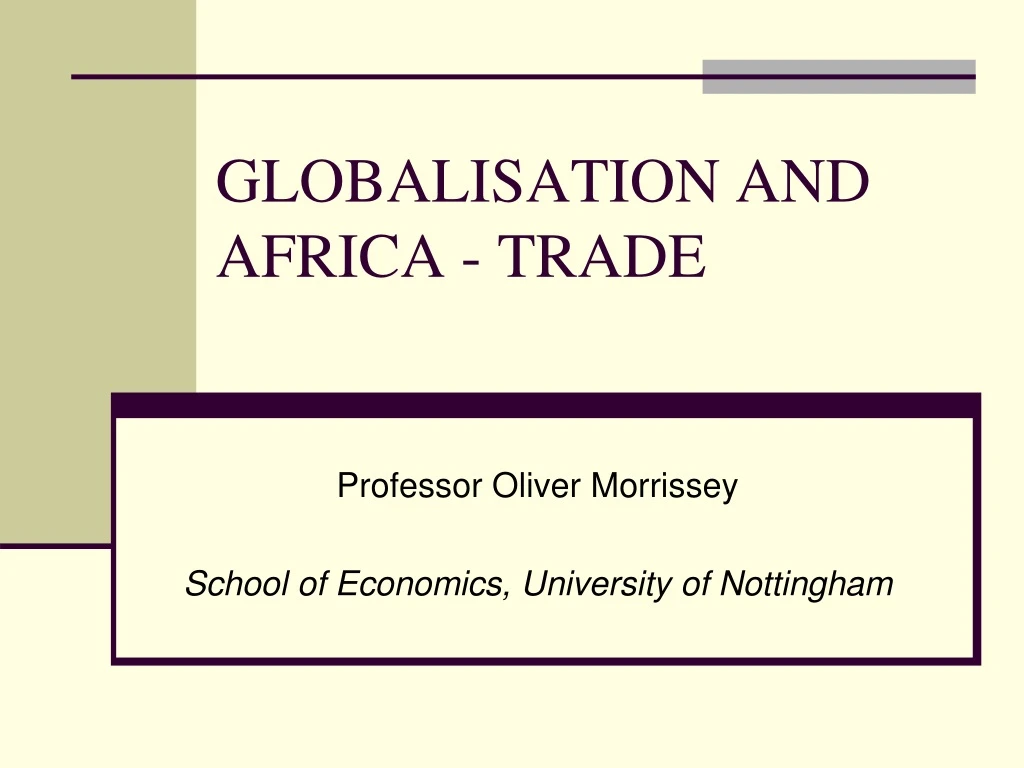 globalisation and africa trade