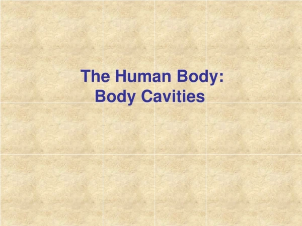 The Human Body: Body Cavities