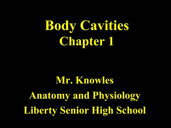Body Cavities Chapter 1